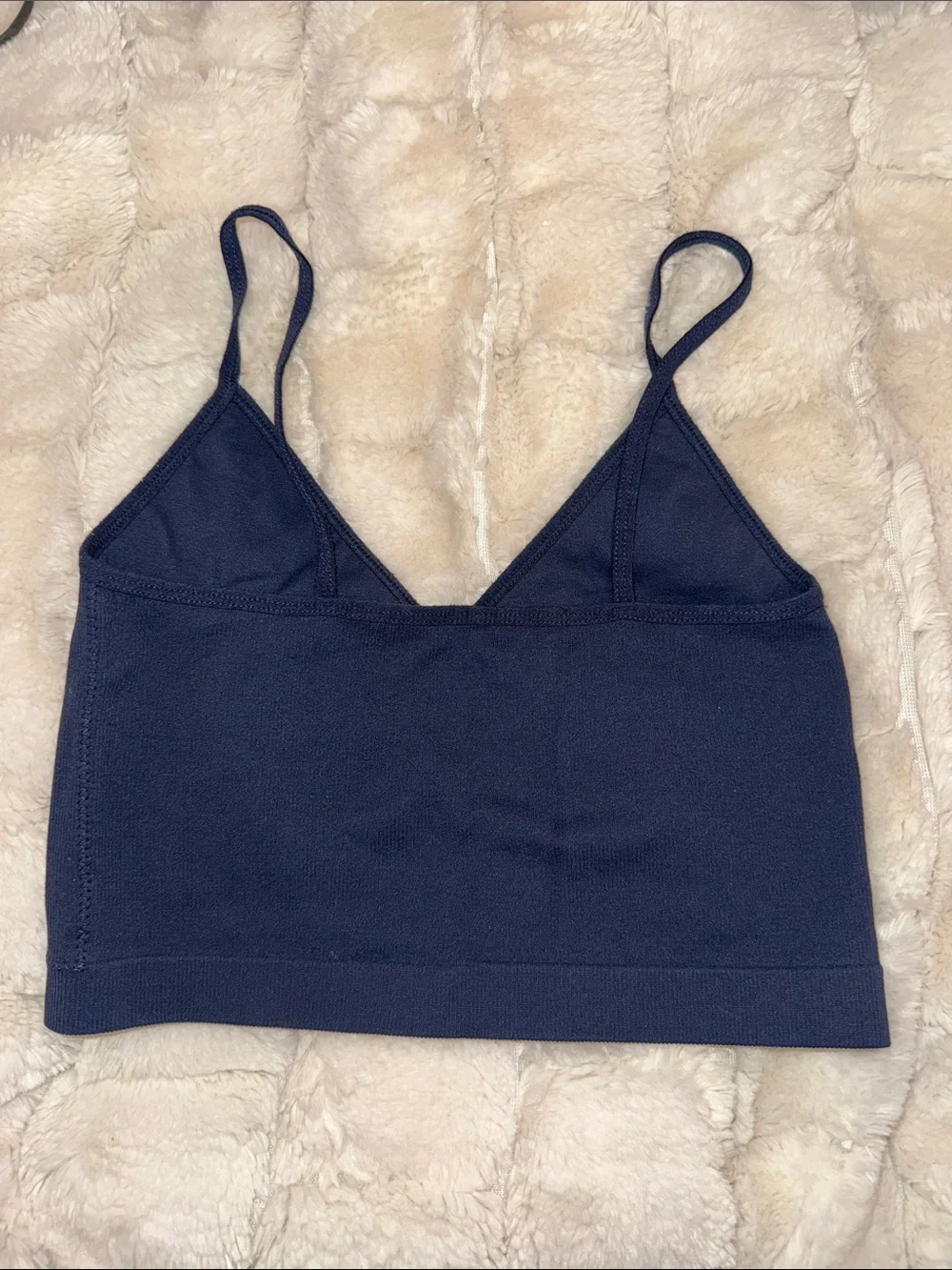 Garage Navy Blue Cropped Spaghetti Strap Tank - Picture 2 of 2